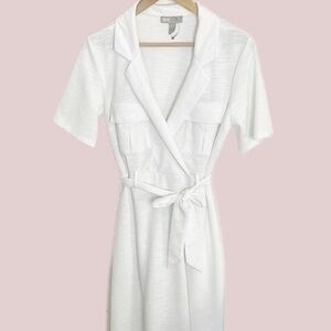 ASOS White shirt wrap midi dress 6
